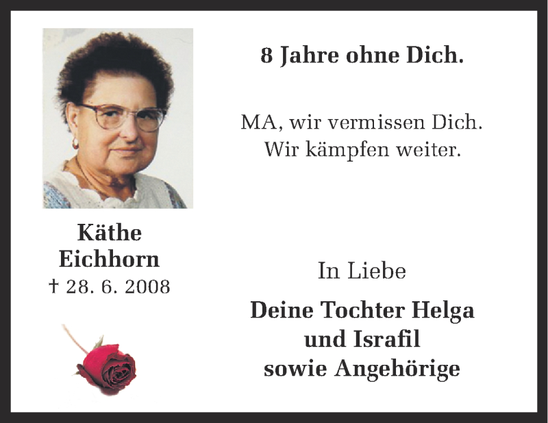  Traueranzeige für Käthe Eichhorn vom 28.06.2016 aus Ruhr Nachrichten